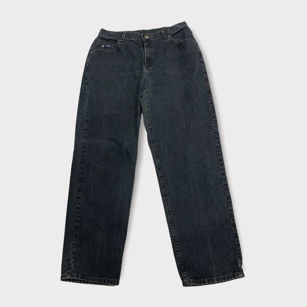 Vintage Lee Original Mom Jeans Women's Size 14M High Waist Dark Wash Denim Blue